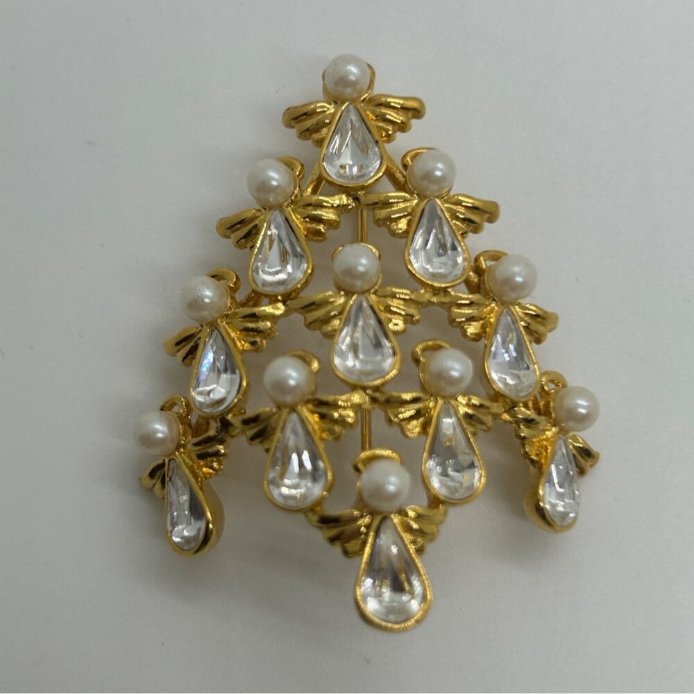 Christmas Brooch Lot Tree Pin Radko Eisenberg Avon Gerry Both Vintage Modern - Picture 3 of 16